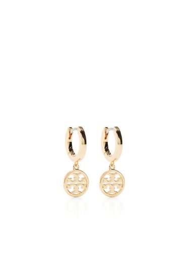 Boucles d'oreilles pendantes à logo Double-T - Tory Burch - Modalova