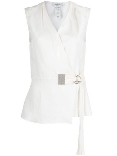 Blouse cache-cœur à ornements - Fabiana Filippi - Modalova