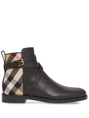 Bottines en cuir à motif House Check - Burberry - Modalova