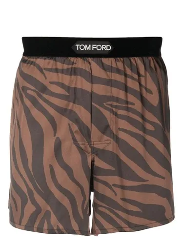 Boxer en soie à imprimé zèbre - TOM FORD - Modalova