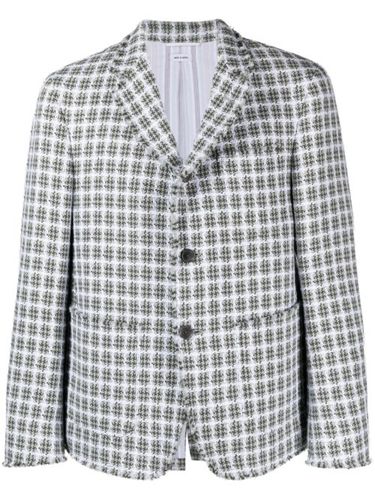 Blazer boutonné à carreaux - Thom Browne - Modalova