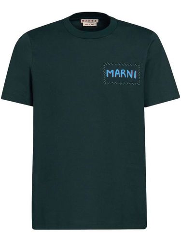 T-shirt en coton à patch logo - Marni - Modalova