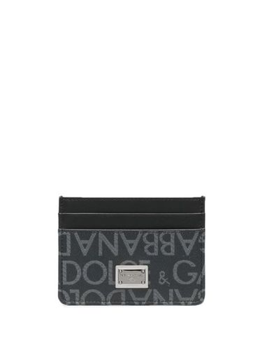 Porte-cartes à logo en jacquard - Dolce & Gabbana - Modalova