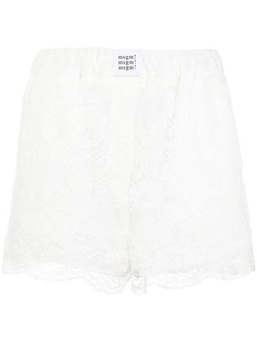Short court à empiècement en dentelle - MSGM - Modalova