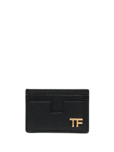 Porte-cartes en cuir à plaque logo - TOM FORD - Modalova