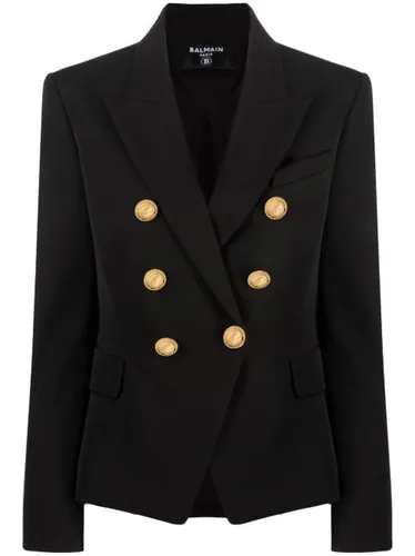 Blazer en laine à boutonnière croisée - Balmain - Modalova