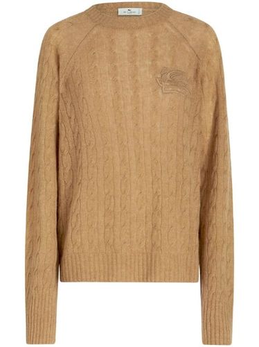 Pull en maille torsadée à logo brodé - ETRO - Modalova