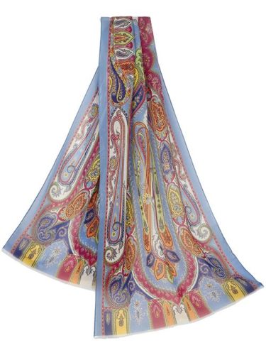 Foulard en soie à imprimé graphique - ETRO - Modalova