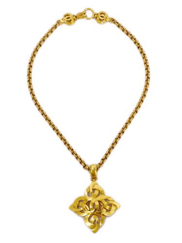 Collier en chaîne à médaillon CC (1997) - CHANEL Pre-Owned - Modalova