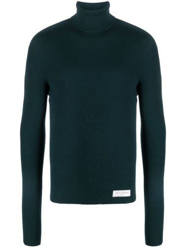 Pull en maille nervurée à patch logo - Balmain - Modalova