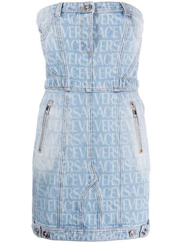 Robe courte Allover en jean - Versace - Modalova