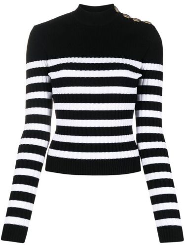 Pull rayé à col roulé - Balmain - Modalova