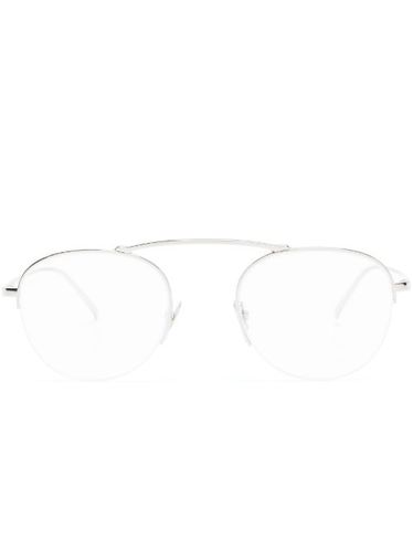 Lunettes de vue rondes à logo gravé - Saint Laurent Eyewear - Modalova