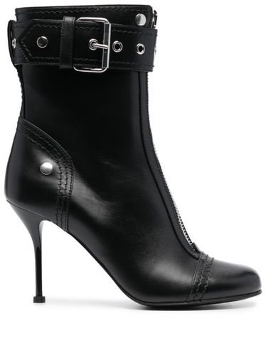 Bottines en cuir à détail de boucle 90mm - Alexander McQueen - Modalova