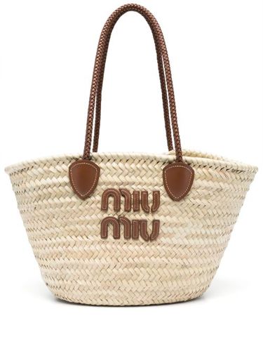 Sac cabas à patch logo - Miu Miu - Modalova