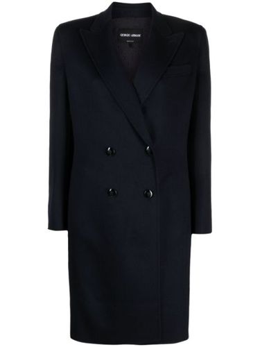 Manteau en laine vierge à boutonnière croisée - Giorgio Armani - Modalova