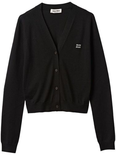 Cardigan en cachemire à logo brodé - Miu Miu - Modalova