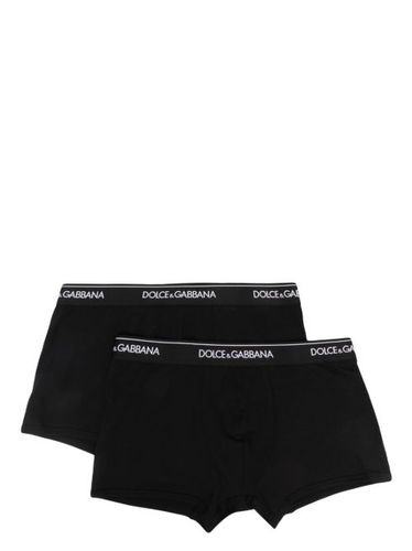 Lot de deux boxers en coton à taille logo - Dolce & Gabbana - Modalova