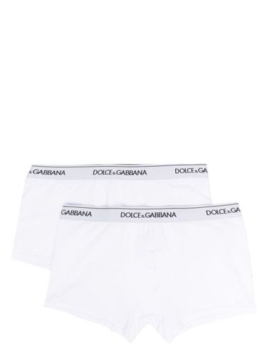 Lot de deux boxers en coton à taille logo - Dolce & Gabbana - Modalova