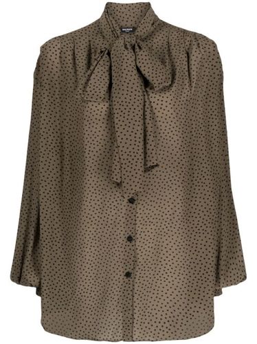 Blouse en soie à pois - Balmain - Modalova