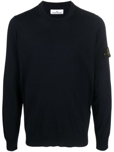 Pull en laine vierge à patch logo - Stone Island - Modalova
