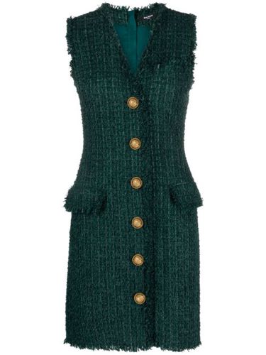 Robe courte en tweed à col v - Balmain - Modalova