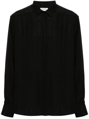 Chemise en soie à logo imprimé - Saint Laurent - Modalova