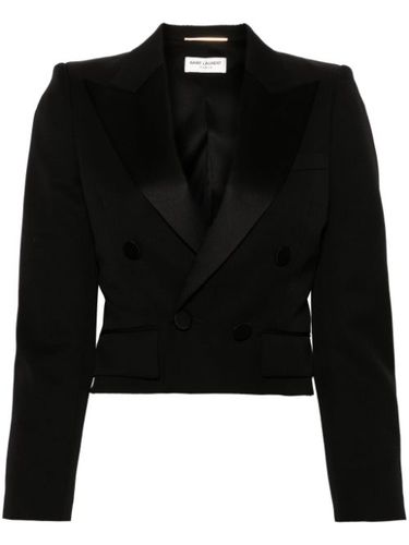 Veste de smoking à coupe crop - Saint Laurent - Modalova