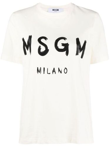 T-shirt en coton à logo imprimé - MSGM - Modalova