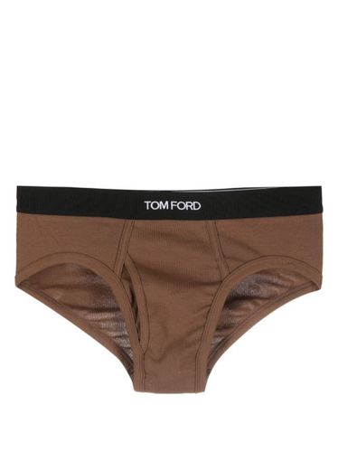 Slip en coton stretch à taille logo - TOM FORD - Modalova