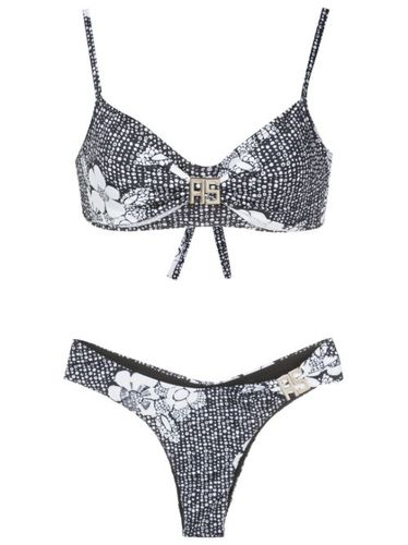 Bikini fleuri à plaque logo - Amir Slama - Modalova