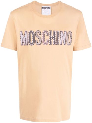 T-shirt en coton à patch logo - Moschino - Modalova