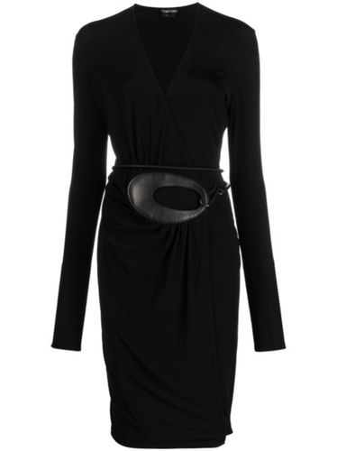 Robe ceinturée à col v - TOM FORD - Modalova