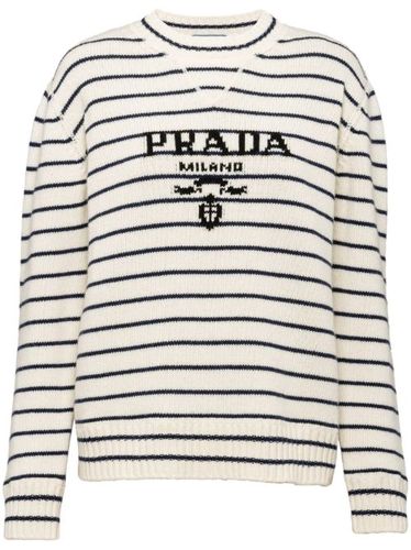 Pull en cachemire rayé à logo intarsia - Prada - Modalova