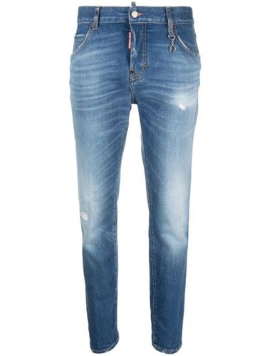 Jean cigarette à plaque logo - DSQUARED2 - Modalova