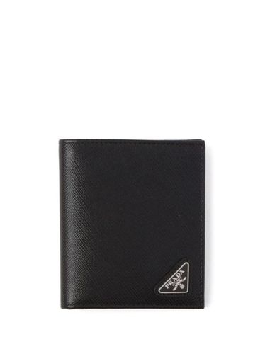 Portefeuille pliant en cuir saffiano - Prada - Modalova