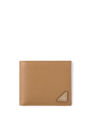 Portefeuille pliant en cuir saffiano - Prada - Modalova