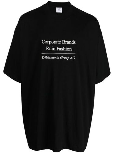 T-shirt en coton à logo imprimé - VETEMENTS - Modalova