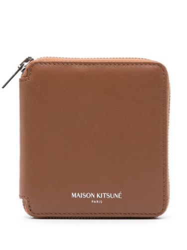 Portefeuille en cuir à logo imprimé - Maison Kitsuné - Modalova