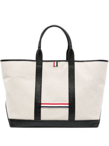 Sac cabas médium à bande RWB - Thom Browne - Modalova