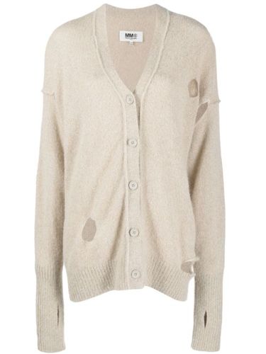 Cardigan à effet usé - MM6 Maison Margiela - Modalova