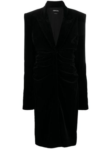 Robe mi-longue en velours à col v profond - TOM FORD - Modalova