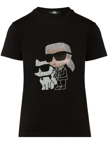 T-shirt Ikon à ornements strassés - Karl Lagerfeld - Modalova