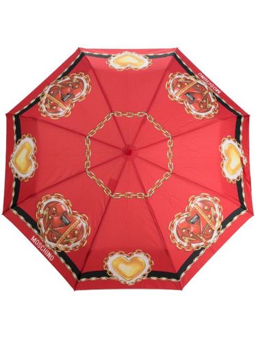 Parapluie à imprimé cœurs - Moschino - Modalova