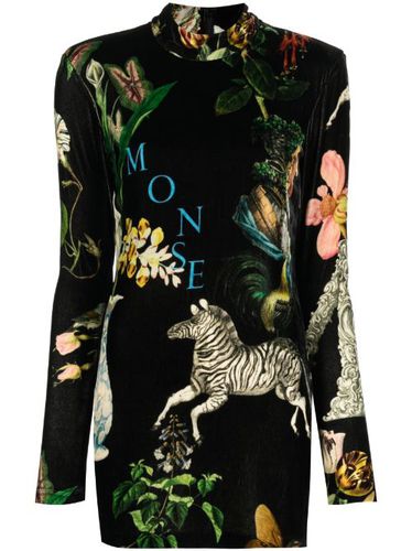 Robe courte en velours à imprimé graphique - Monse - Modalova