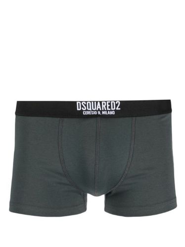 Boxer en coton à taille logo - DSQUARED2 - Modalova