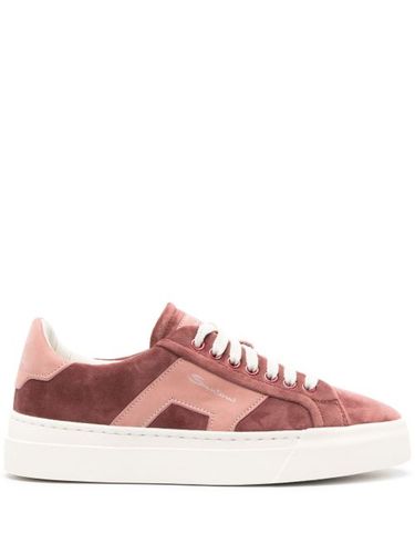 Baskets en daim à logo imprimé - Santoni - Modalova