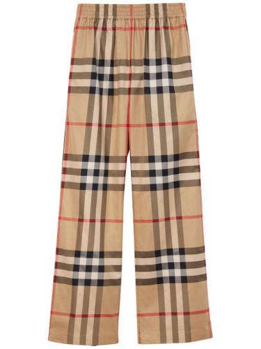 Pantalon évasé en coton à carreaux - Burberry - Modalova