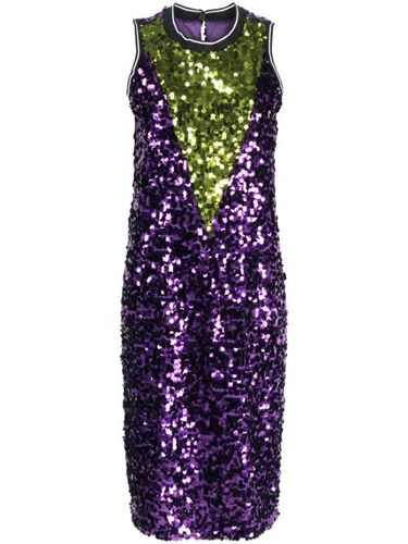 Robe courte colour block à sequins - Plan C - Modalova