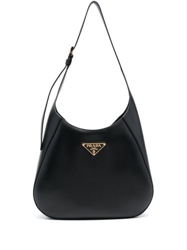 Sac porté épaule en cuir à logo triangulaire - Prada - Modalova